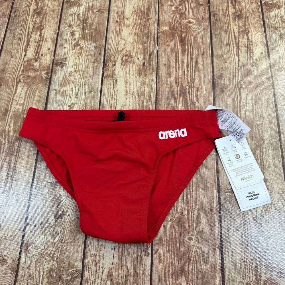 Arena Performance Swim Brief Womens size 30 Red Chlorine Proof Athletic NWT